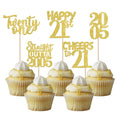 ZHUOWEISM 30Pcs Happy 21st Birthday Cupcake Toppers – Gold Glitter Straight Outta 2005