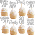ZHUOWEISM 30pcs Glitter Cupcake Toppers – Straight Outta 2006, Cheers to 20 Years