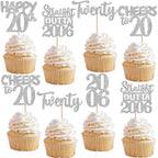 ZHUOWEISM 30pcs Glitter Cupcake Toppers – Straight Outta 2006, Cheers to 20 Years
