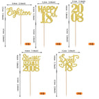 ZHUOWEISM 30Pcs Happy 18th Birthday Cupcake Toppers - Gold Glitter Straight Outta 2008