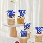 ZHUOWEISM 30 Pcs 18th Birthday Cupcake Toppers Glitter – Straight Outta 2008, Blue