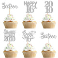 ZHUOWEISM 30Pcs Straight Outta 2010 Cupcake Toppers - Glitter Sixteen Birthday & Anniversary