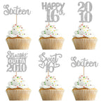 ZHUOWEISM 30Pcs Straight Outta 2010 Cupcake Toppers - Glitter Sixteen Birthday & Anniversary