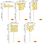 ZHUOWEISM 30Pcs Happy 16th Birthday Cupcake Toppers | Gold Glitter 'Straight Outta 2010' Picks