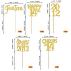 ZHUOWEISM 30Pcs Straight Outta 2012 Cupcake Toppers – Gold Glitter 14th Birthday Party Picks