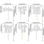 ZHUOWEISM 24Pcs Silver Happy 14th Birthday Cupcake Toppers | Straight Outta 2012