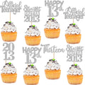 ZHUOWEISM 30PCS Glitter Cupcake Toppers – Straight Outta 2013 13th Birthday Party Picks
