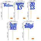 ZHUOWEISM 30Pcs 13th Birthday Cupcake Toppers Glitter Straight Outta 2013 Blue