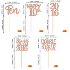 ZHUOWEISM 30Pcs Glitter Ten Happy 10th Birthday Cupcake Toppers, Straight Outta 2016, Rose Gold