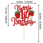 ZHUOWEISM Berry 1st Birthday Cake Topper – Glitter, Strawberry Fruit Theme