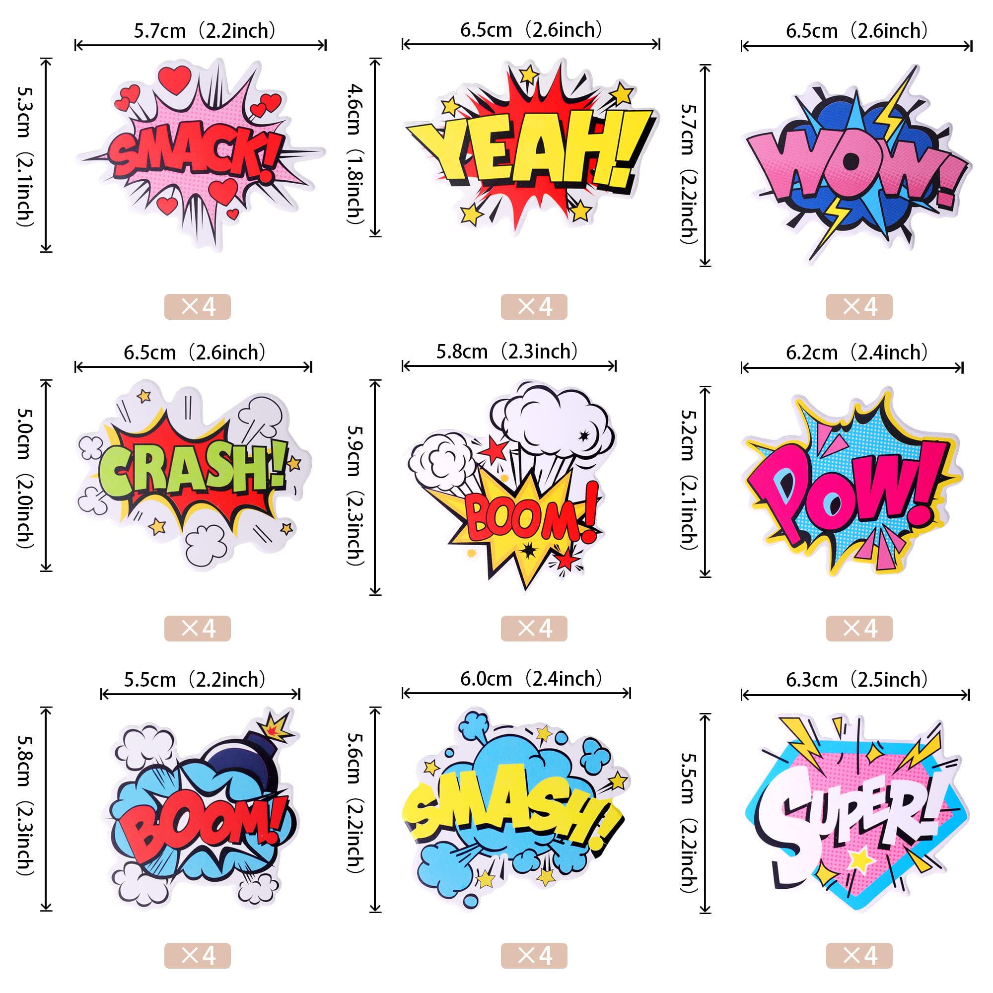 ZHUOWEISM 36 PCS Super Hero Boom Cupcake Toppers & Wrappers for Hero Theme Parties