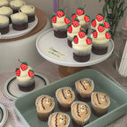 ZHUOWEISM 30 PCS Strawberry Cupcake Toppers - Red Berry Theme for Baby Showers & Birthday Cakes