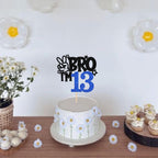 ZHUOWEISM Brother I'm 13 Cake Topper - Blue Glitter Star, 6.5 x 9.4 in