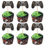 ZHUOWEISM 40 Pcs Video Game Controllers Cupcake Toppers - Double-Sided Game On Controllers Picks