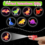 ZICZLI 28-Pack Dinosaur Valentines with LED Finger Lights – Classroom Gifts & Party Favors