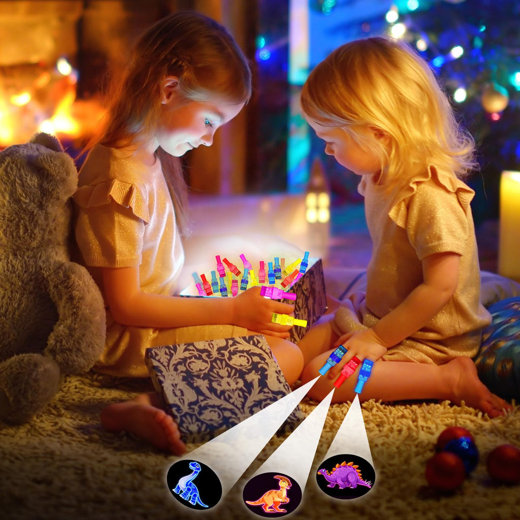 ZICZLI 28-Pack Dinosaur Valentines with LED Finger Lights – Classroom Gifts & Party Favors