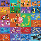 Zitetbolo 22-Pack 3-in-1 Animal Building Blocks | Party Favors & Classroom Prizes for Kids (Ages 6-12)