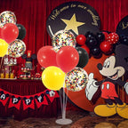 ZJDHPTY Red Yellow and Black Balloon Stand Centerpiece – 4-Set Table Decorations for Mouse Birthday Movie Night (Red Yellow Black Set4)