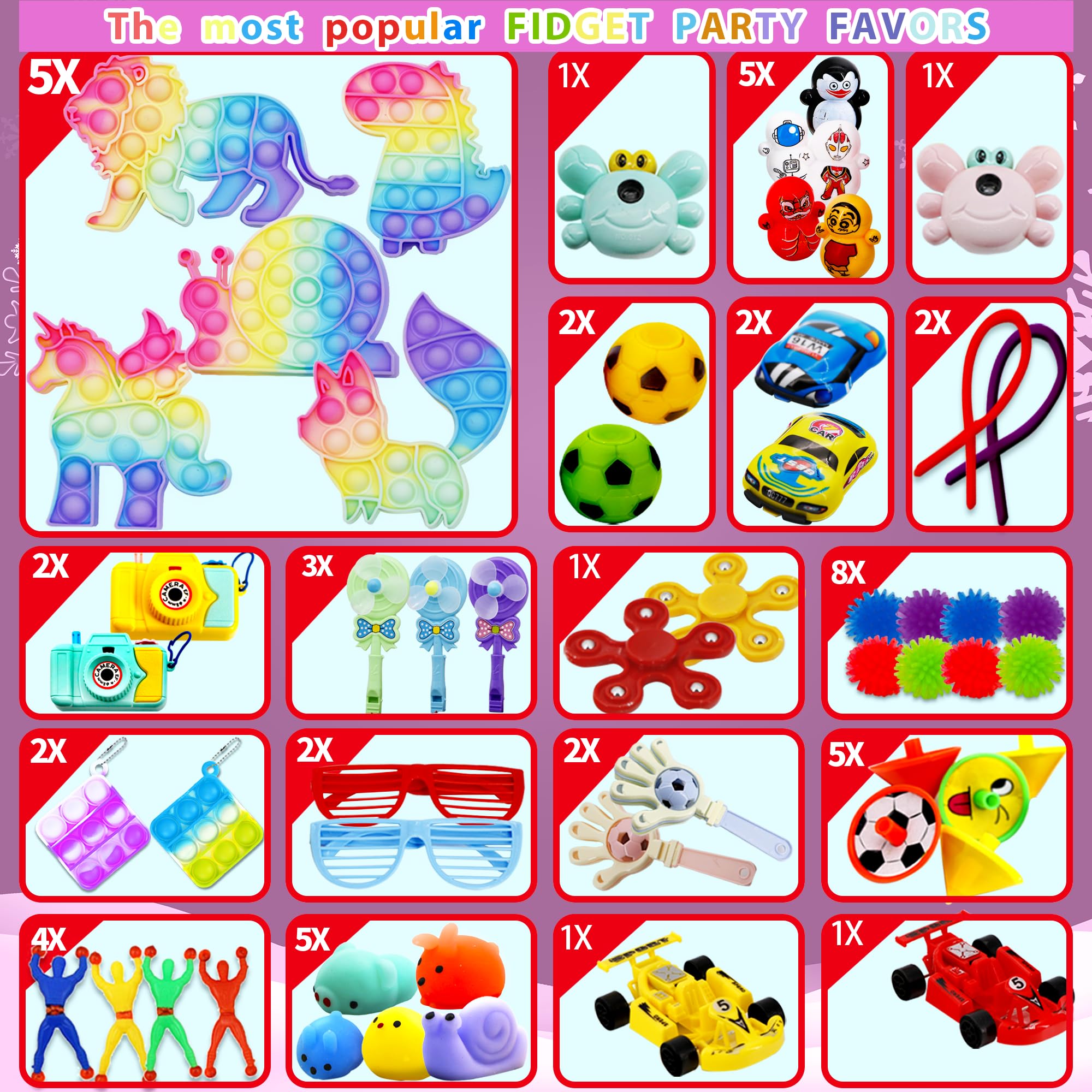 ZJLL 1000+ PCS Fidget Toy Party Favors Pack – Kids Gifts, Classroom Prizes & Holiday Stocking Stuffers