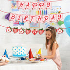 ZJRUI Strawberry Hanging Banner Decorations – Red Berry Birthday Backdrop for Baby Shower & 1st Birthday