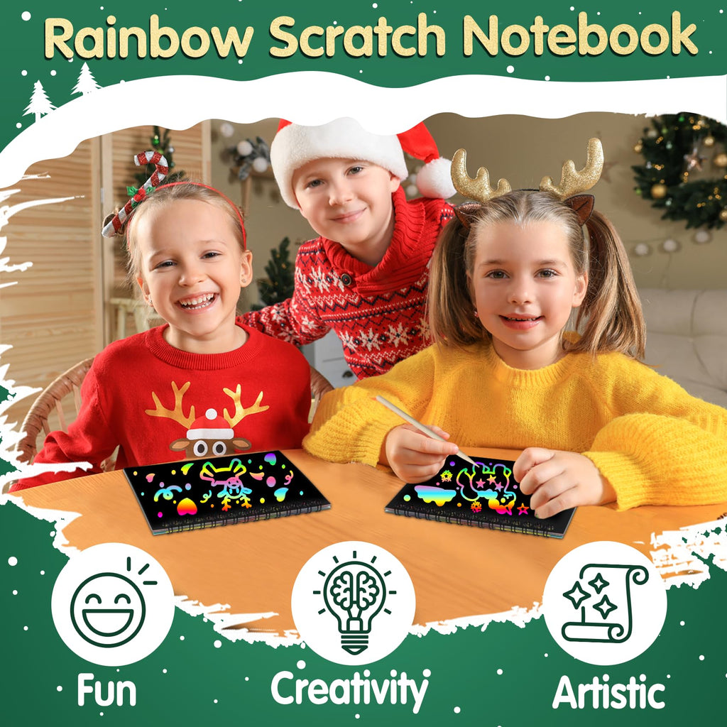 ZMLM 24-Pack Scratch Rainbow Art Notebooks – Classroom Gifts & Party Favors