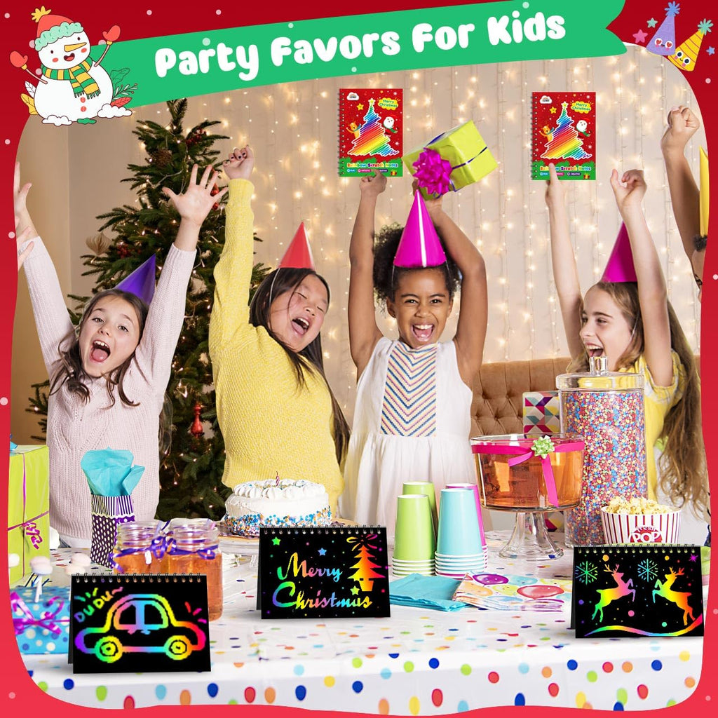 ZMLM Rainbow Scratch Art Notebooks — 24 Pack, Party Favors & Classroom Gifts