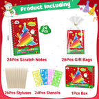 ZMLM Rainbow Scratch Art Notebooks — 24 Pack, Party Favors & Classroom Gifts