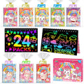 ZMLM 24-Pack Scratch Rainbow Art Notebooks — Valentines Day Classroom Gifts & Party Favors