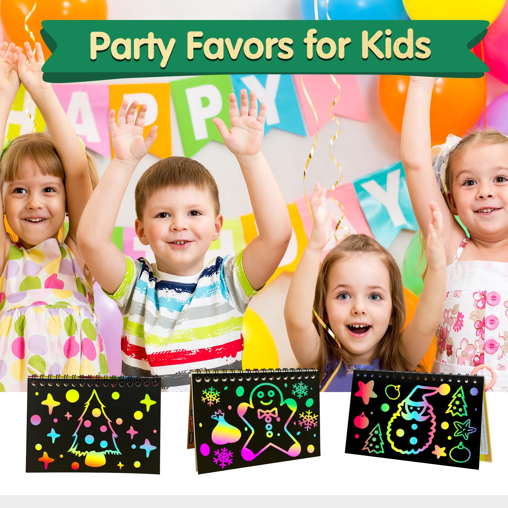ZMLM 24-Pack Scratch Rainbow Art Notebooks – Classroom Gifts & Party Favors
