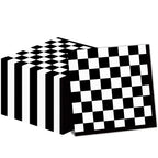 ZOIIWA 50 Pack Black & White Checkered Napkins | Disposable Race Car Party Supplies