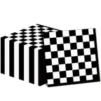 ZOIIWA 100 Pack Black & White Checkered Flag Napkins | Race Car Party Supplies