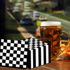 ZOIIWA 100 Pack Black & White Checkered Flag Napkins | Race Car Party Supplies