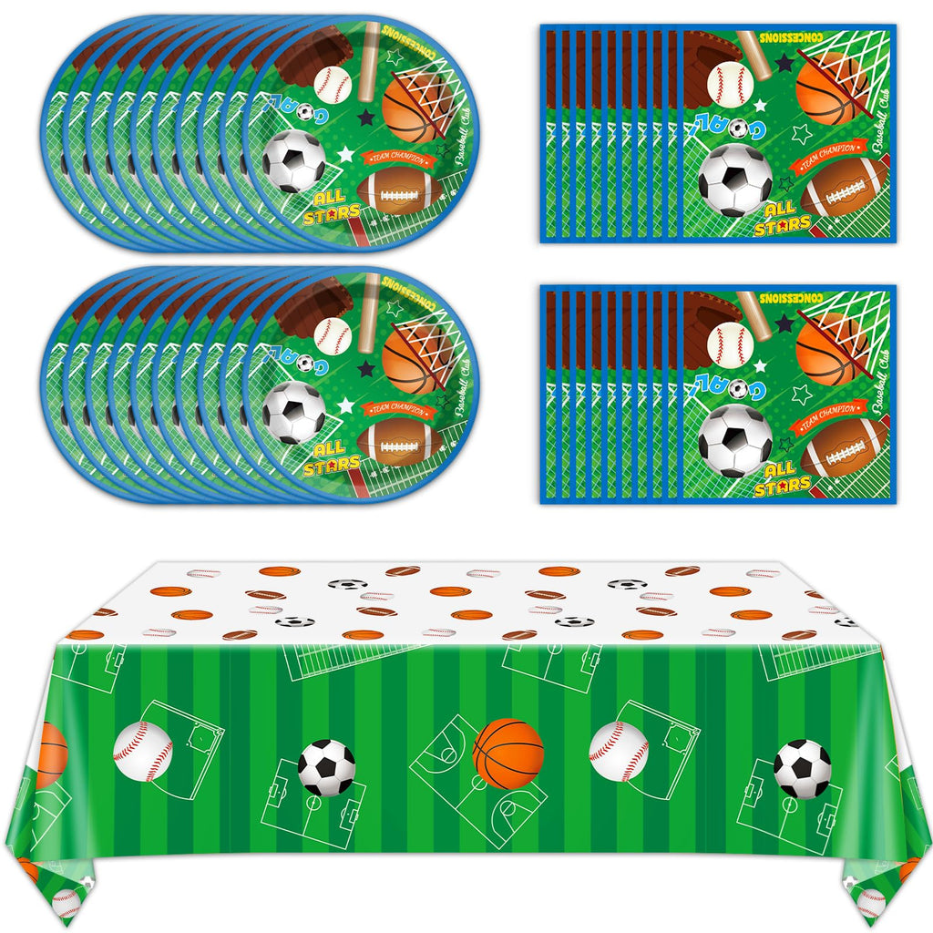 ZOIIWA Sports Party Tableware Set – All Star Plates, Napkins & Table Cover