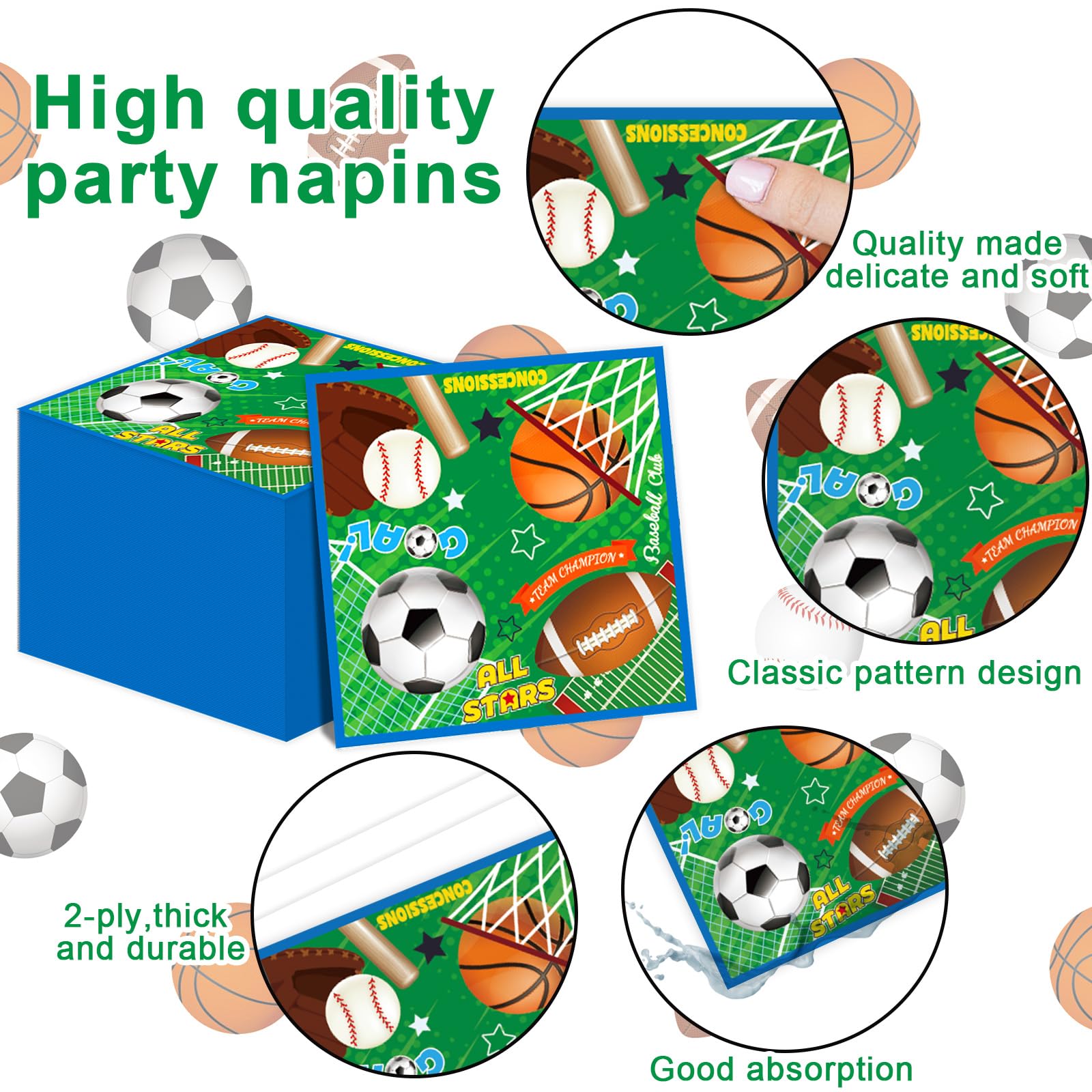 ZOIIWA Sports Party Tableware Set – All Star Plates, Napkins & Table Cover
