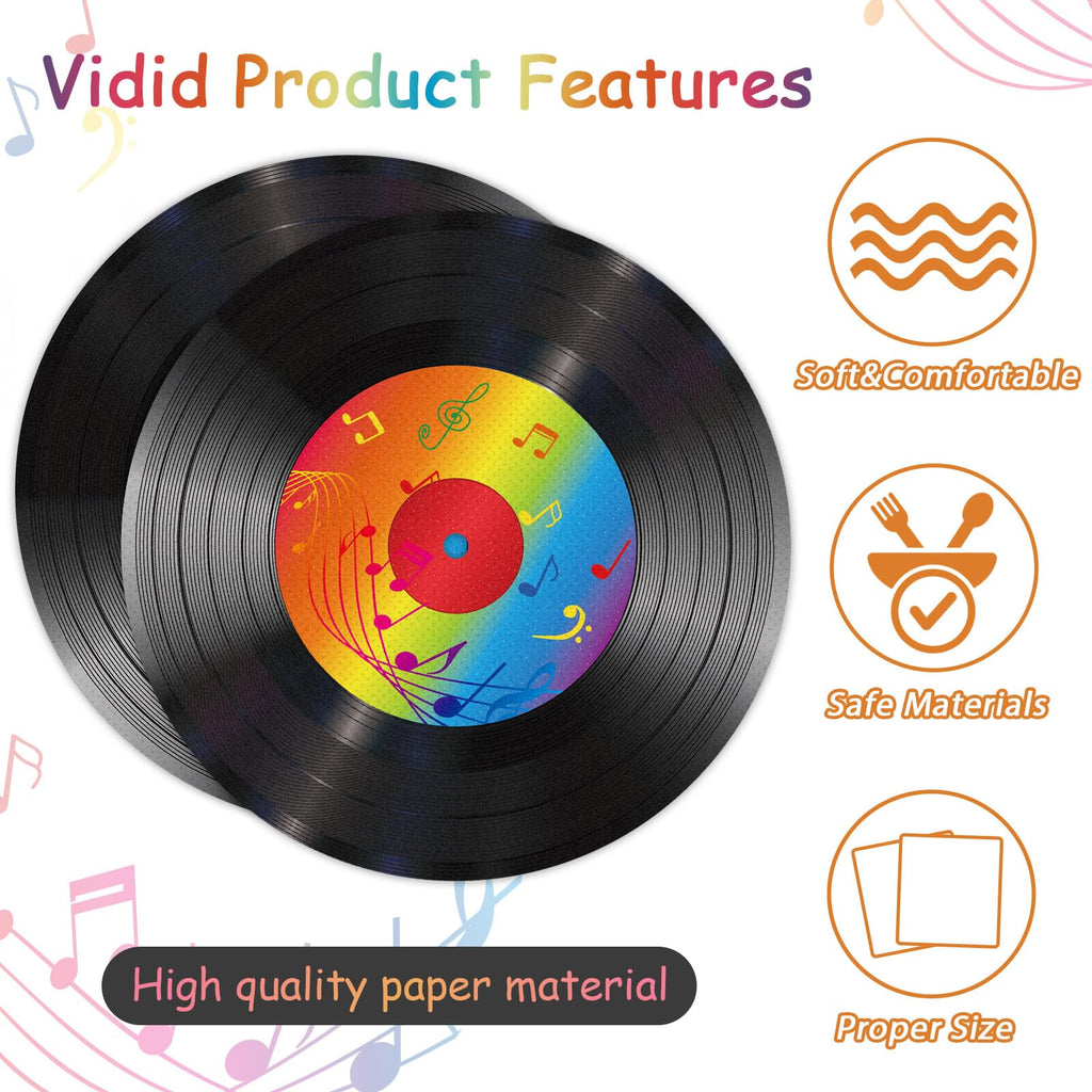 ZOIIWA 100 Pcs Vinyl Record Themed Napkins – 50s Retro Rock Party Supplies