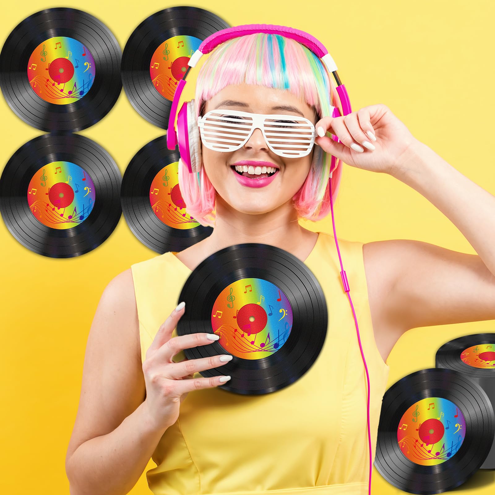 ZOIIWA 100 Pcs Vinyl Record Themed Napkins – 50s Retro Rock Party Supplies