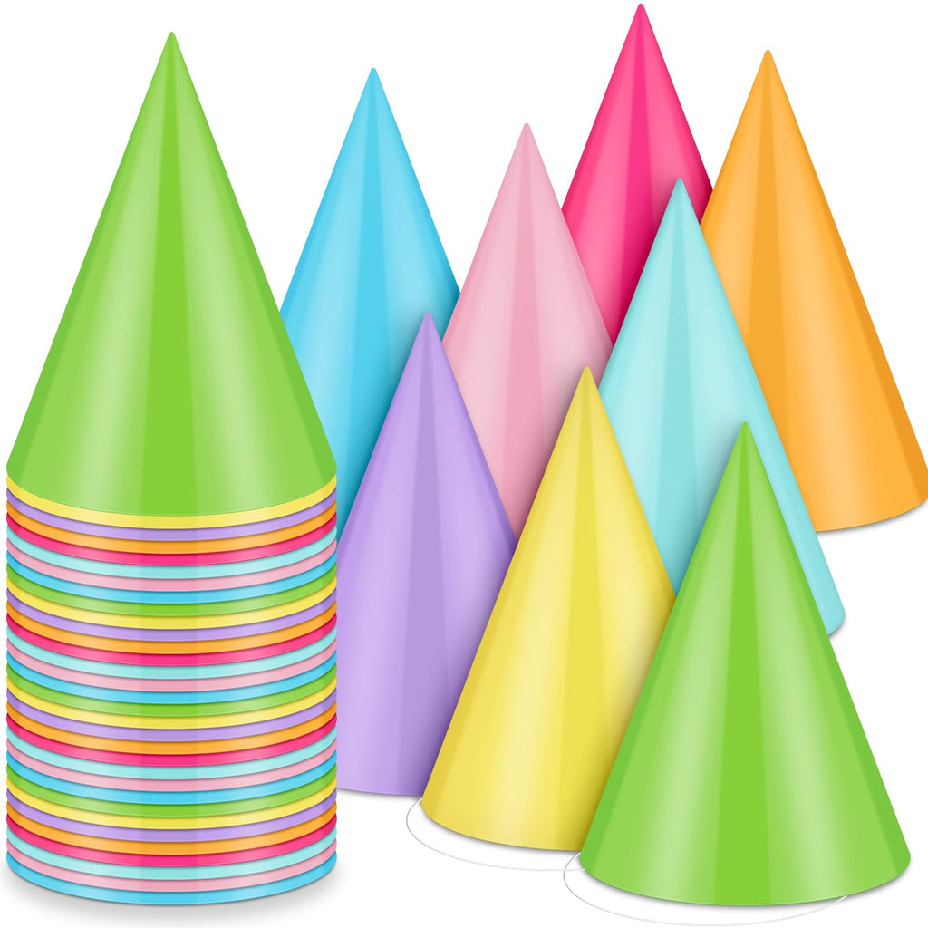 Zomiboo 40 PCS Birthday Party Hats – Colorful Cone Hats for Celebrations