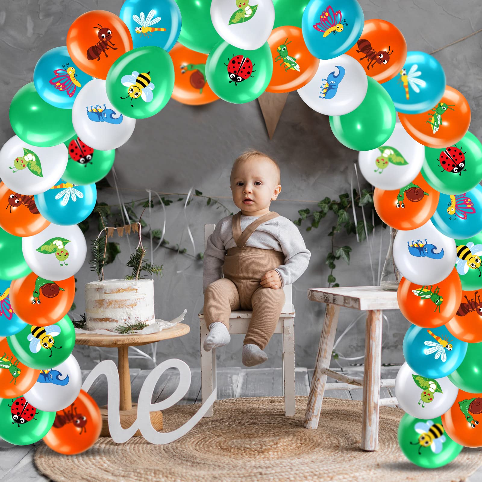 Zomiboo 50 Pack Spring Summer Bug Balloons – 12-Inch Latex Insects Party Decor