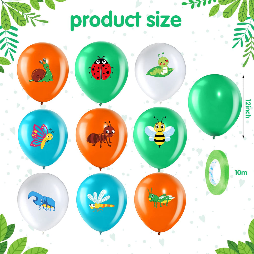 Zomiboo 50 Pack Spring Summer Bug Balloons – 12-Inch Latex Insects Party Decor
