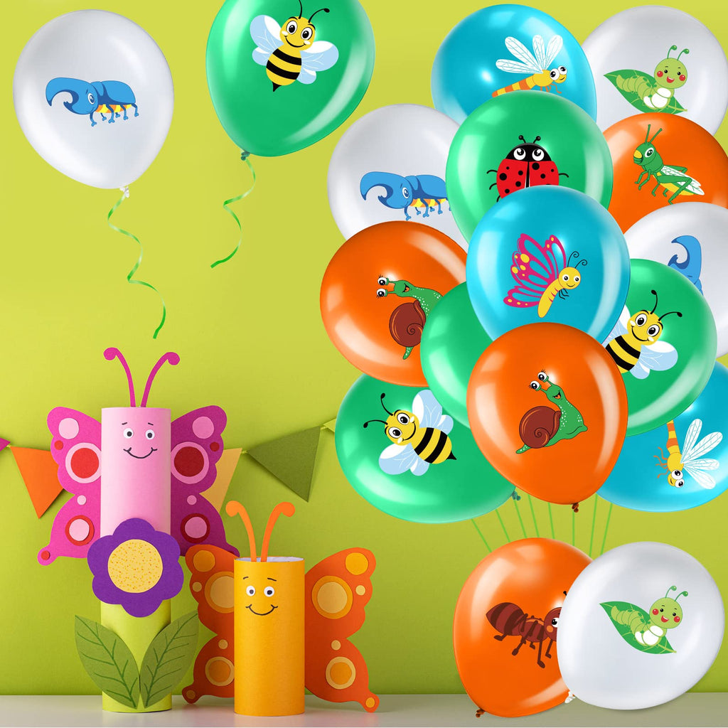 Zomiboo 50 Pack Spring Summer Bug Balloons – 12-Inch Latex Insects Party Decor