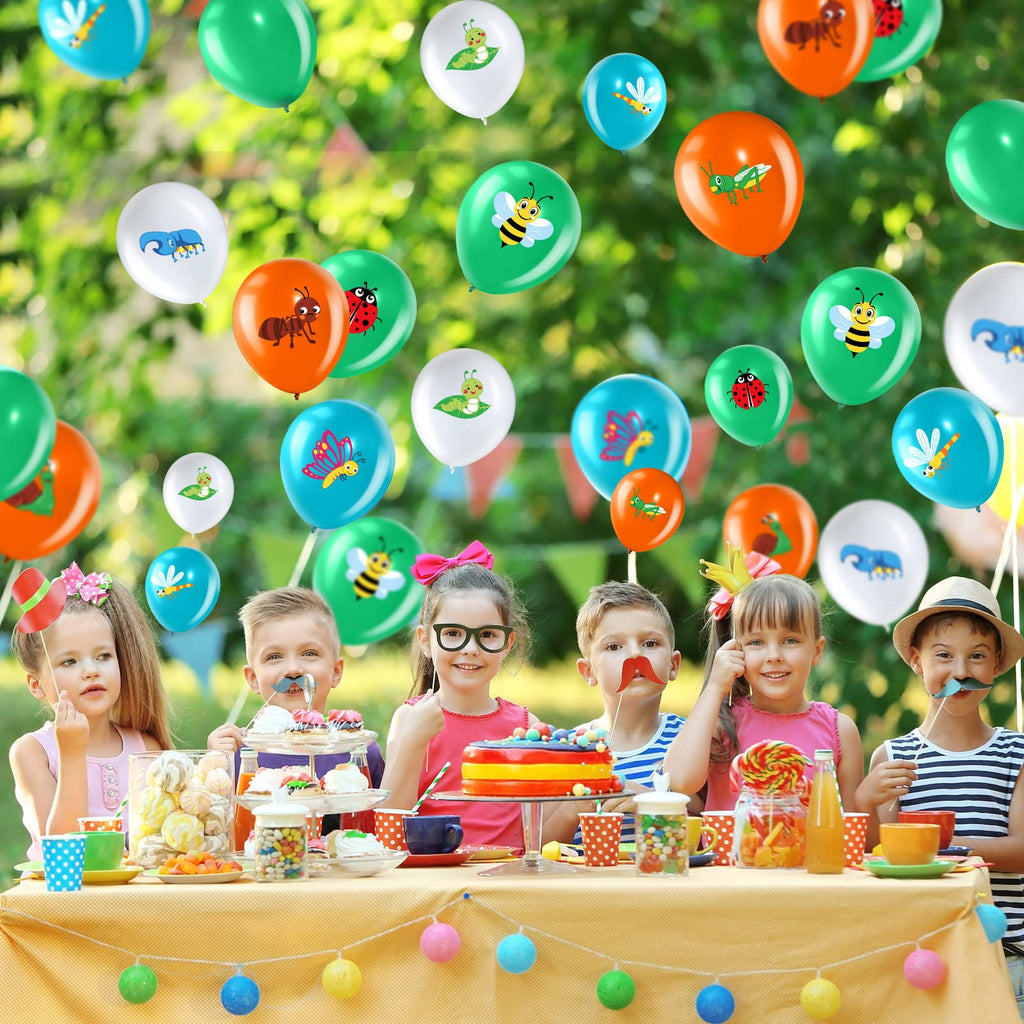 Zomiboo 50 Pack Spring Summer Bug Balloons – 12-Inch Latex Insects Party Decor