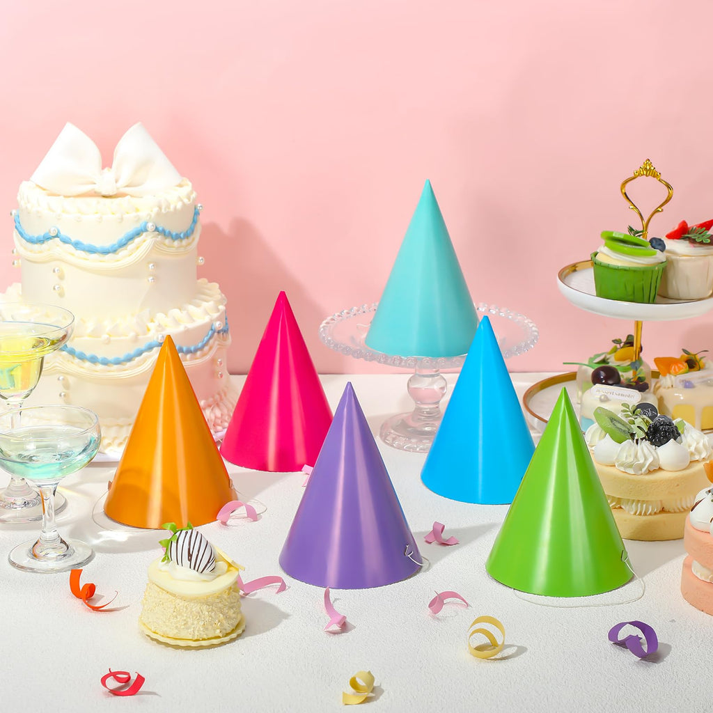 Zomiboo 40 PCS Birthday Party Hats – Colorful Cone Hats for Celebrations