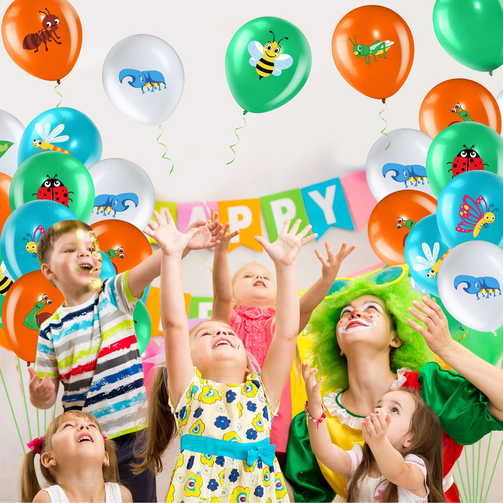 Zomiboo 50 Pack Spring Summer Bug Balloons – 12-Inch Latex Insects Party Decor