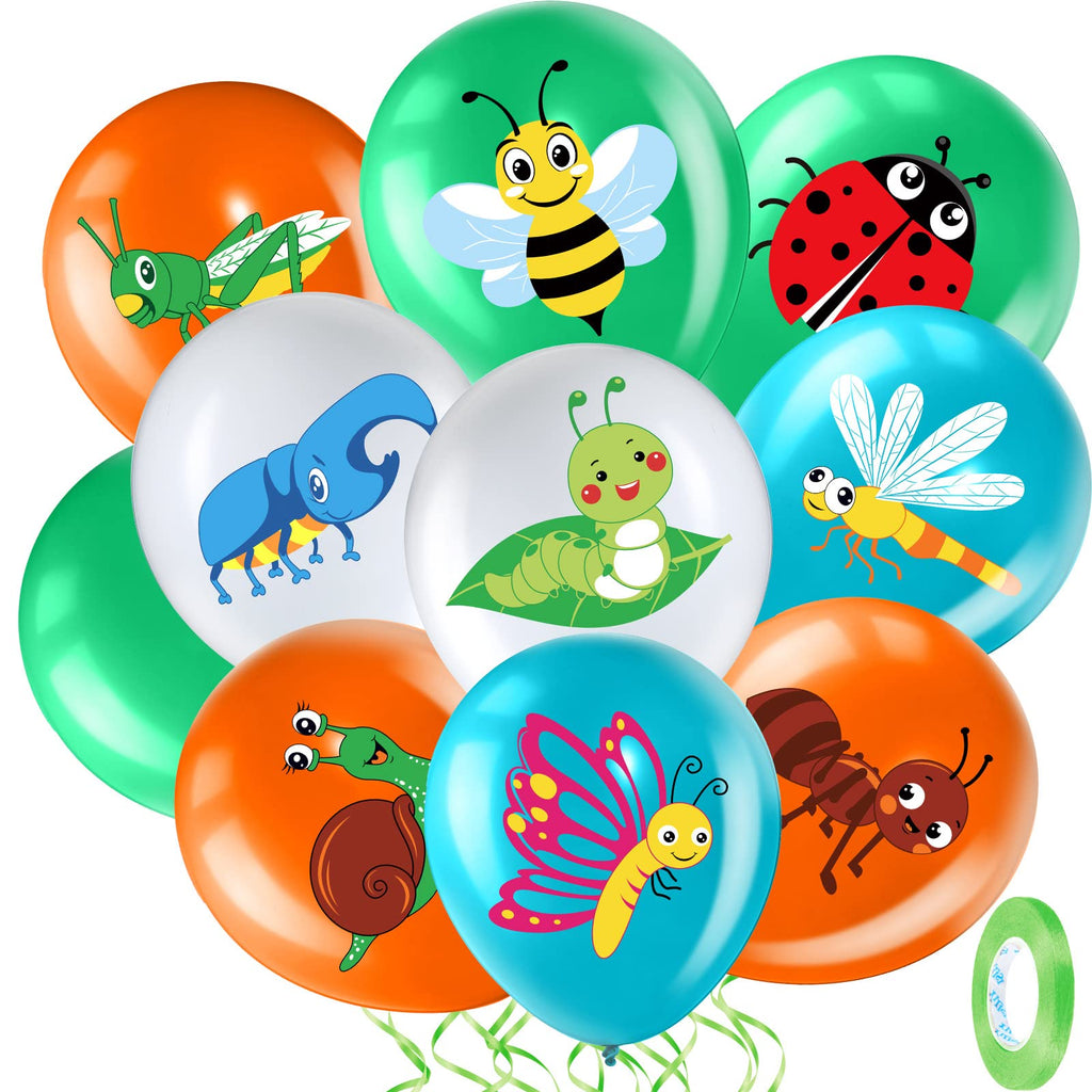 Zomiboo 50 Pack Spring Summer Bug Balloons – 12-Inch Latex Insects Party Decor