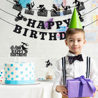 Zonon 20 Pieces Dirt Bike Birthday Decorations | Motocross Banner, Cake Topper & Cupcake Toppers – Classic Style