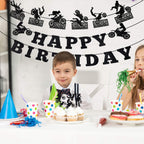 Zonon 20 Pieces Dirt Bike Birthday Decorations | Motocross Banner, Cake Topper & Cupcake Toppers – Classic Style