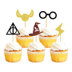 ZpiLkes 30Pcs Glitter Wizard Cupcake Toppers – Magical Birthday Party Decorations