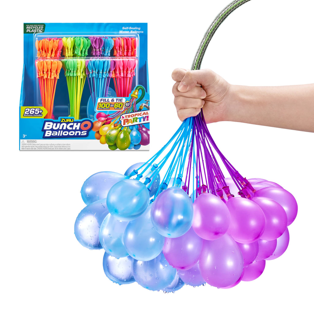 ZURU Bunch O Balloons Tropical Party Pack – 8 Clusters, 265 Water Bombs