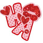 Zwiebeco Love Heart Happy Birthday Banner – Red & Pink Glitter Hanging Sign