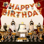 Zwiebeco Movie Night Birthday Banner – Hollywood Film Theme Party Decor